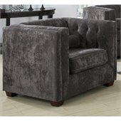 Coaster Alexis Transitional Microvelvet Club Chair in Charcoal