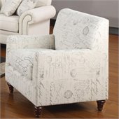 Coaster Norah Accent Arm Chair in French Script Pattern