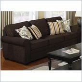 Coaster Rosalie Stationary Sofa with Accent Pillows in Dark Brown