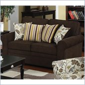 Coaster Rosalie Stationary Loveseat with Accent Pillows in Dark Brown