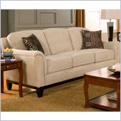 Coaster Carver Sofa with Exposed Wood Base in Beige Chenille