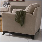 Coaster Carver Arm Chair with Exposed Wood Base in Beige Chenille
