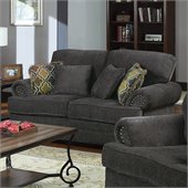 Coaster Colton Traditional Upholstered Love Seat in Smokey Grey