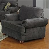 Coaster Colton Traditional Upholstered Club Chair in Smokey Grey