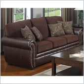 Coaster Florence Chenille Fabric/Vinyl Sofa in Chocolate