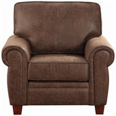 Coaster Bentley Rustic Styled Microfiber Club Chair in Brown