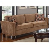 Coaster Marya Sofa with Accent Pillows in Caramel Chenille