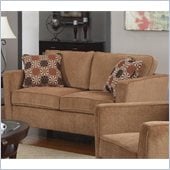 Coaster Marya Love Seat with Accent Pillows in Caramel Chenille