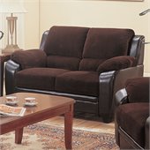 Coaster Monika Stationary Love Seat in Chocolate