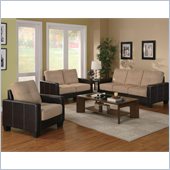 Coaster Regatta Contemporary 3 Piece Sofa Set in Khaki and Brown