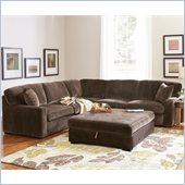 Coaster Luka Casual L-Shaped Sectional in Coffee Velvet