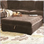 Coaster Luka Storage Cocktail Ottoman in Coffee Velvet