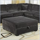 Coaster Luka Storage Cocktail Ottoman in Charcoal Velvet