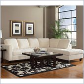 Coaster Walker Casual Sectional in Off White Velvet
