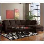 Coaster Walker Casual Sectional in Chocolate Velvet