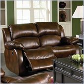 Coaster Morrell Love Seat with 2 Recliners in Rich Brown