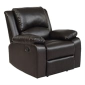 Coaster Boston Faux Leather Recliner Chair in Brown