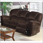 Coaster Ajay Casual Motion Sofa in Chocolate Velvet