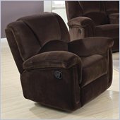 Coaster Ajay Casual Rocker Recliner in Chocolate Velvet