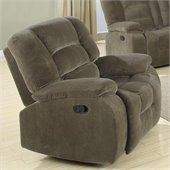 Coaster Charlie Rocker Recliner Chair in Brown Sage Velvet