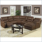 Coaster Loukas Reclining Sectional Sofa with Chaise in Brown