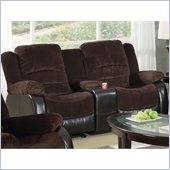 Coaster Johanna Reclining Corduroy Love Seat in Chocolate