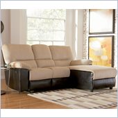 Coaster Microfiber Reclining Sectional in Beige
