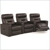 Coaster Casey Contemporary Three Seat Home Theater Seating in Black