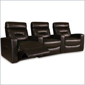 Coaster Casey Contemporary Three Seat Home Theater Seating in Brown