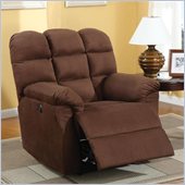 Coaster Microfiber Power Recliner Chair in Chocolate Microfiber