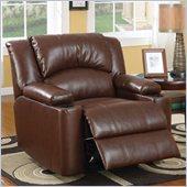 Coaster Bonded Leather Power Recliner Chair with Storage Arms in Brown