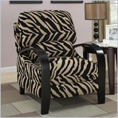 Coaster Upholstered Push Back Recliner Chair in Zebra Print