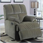 Coaster Smooth Velvet Rocker Recliner Chair in Sage