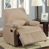 Coaster Microfiber Upholstered Glider Recliner Chair in Light Brown