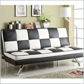 Coaster Click Clack Retro Faux Leather Checked Sofa