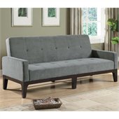 Coaster Casual Microfiber Sofa with Arms in Grey
