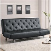 Coaster Durable Faux Leather Sofa in Black