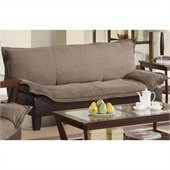 Coaster Two Tone Microfiber Sofa in Brown