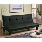 Coaster Padded Convertible Sofa Bed in Black