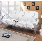 Coaster Contemporary Nicke Metal Futon Frame in Silver Finish