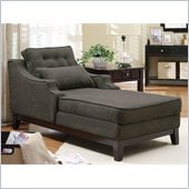 Coaster Upholstered Grey Chaise in Black Finish