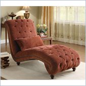 Coaster Accent Seating Upholstered Microfiber Chaise in Red Fabric