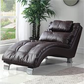 Coaster Casual and Contemporary Living Room Brown Chaise