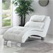 Coaster Casual and Contemporary Living Room Leather Chaise in White