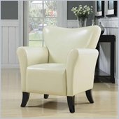 Coaster Accent Seating Contemporary Vinyl Upholstered Chair in Cream
