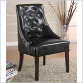 Coaster Upholstered Black Accent Chair in Cappucino Finish