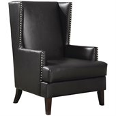 Coaster Accent Traditional Black Chair in Cappucino Finish