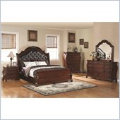 Coaster Priscilla 4 Piece Bedoom Set in Brown Cherry Finish
