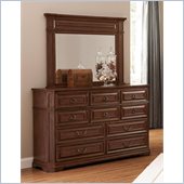 Coaster Edgewood Dresser and Mirror Set in Cherry Finish