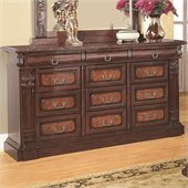 Coaster Grand Prado Dresser in Warm Cherry Finish